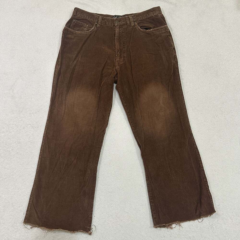 U.S. Expedition Vintage Brown Corduroy Pants Mens 34x32 Raw Hem